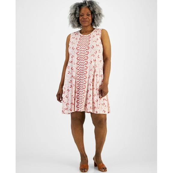 Plus Size Printed Flip-Flop Dress Runway Shitake 1X