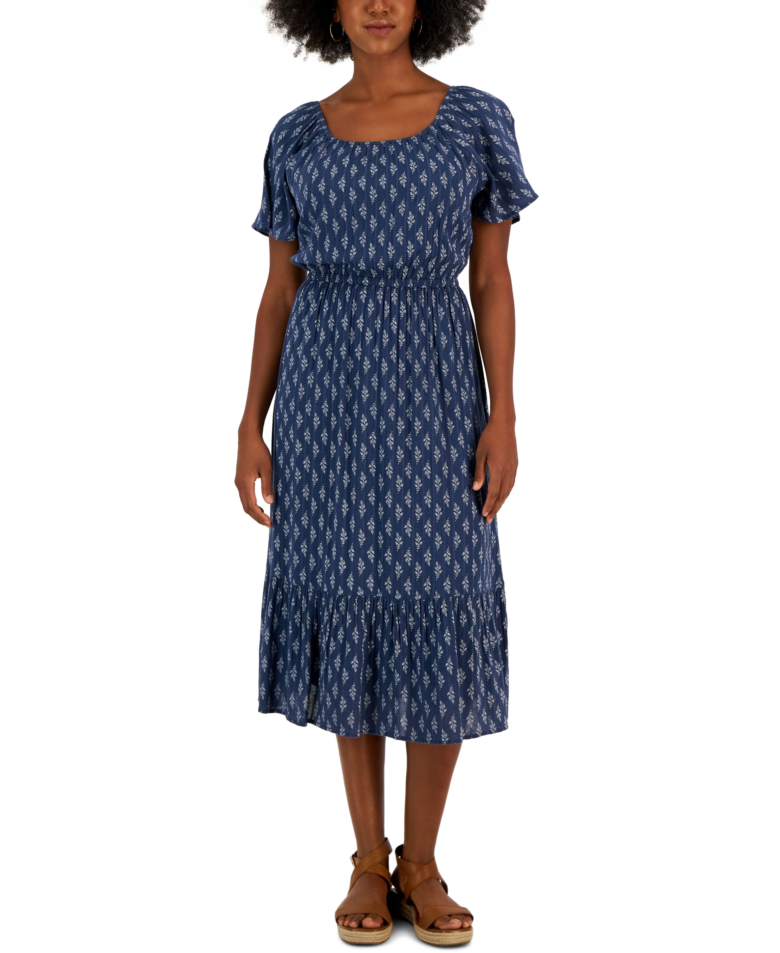 Plus Pintuck and Ruffle Detail Shirt Dress
