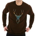 thumbnail image 1 of Plus Size Psychedelic Deer Graphic Long Sleeve Crewneck Tee - Chestnut XL, 1 of 4