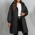 thumbnail image 1 of Plus Size Puffer Coats for Women Diamond Quilted Hooded Full Zip Mid Length Padded Warm Fall Winter Casual Outerwear with Pockets,XL-5XL, 1 of 9