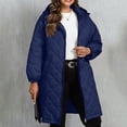 thumbnail image 1 of Plus Size Puffer Coats for Women Diamond Quilted Hooded Full Zip Mid Length Padded Warm Fall Winter Casual Outerwear with Pockets,XL-5XL, 1 of 9