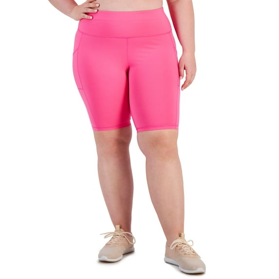 Plus Size Pull-On Bicycle Shorts Pink 1X
