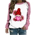 thumbnail image 1 of Plus Size Pullover Tops for Women Valentine's Day Funny Graphic Print Leopard Patchwork Long Sleeve Casual Sweatshirts (Pink,S), 1 of 4