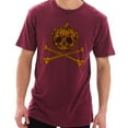 thumbnail image 1 of Plus Size Pumpkin Skull Graphic Design Unisex Ring Spun Cotton Vintage Short Sleeve Crewneck Tee Shirt - Vintage Brick XL, 1 of 4