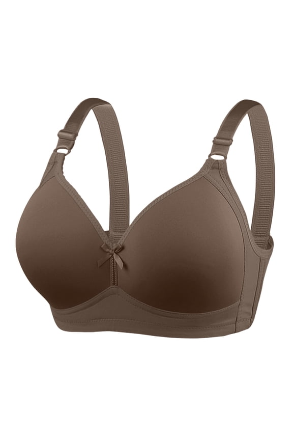 Plus Size Push Up Bras for Women Hide Back Fat Smoothing Bra Underwire Support Bras Coffee 48