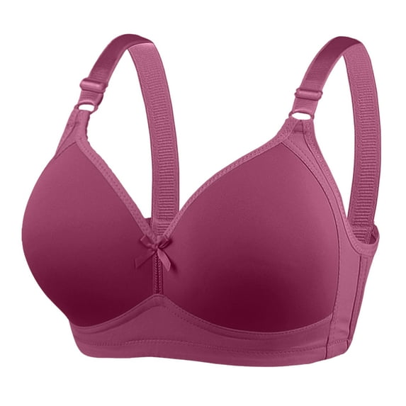 Plus Size Push Up Bras for Women Hide Back Fat Smoothing Bra Underwire Support Bras Purple 42