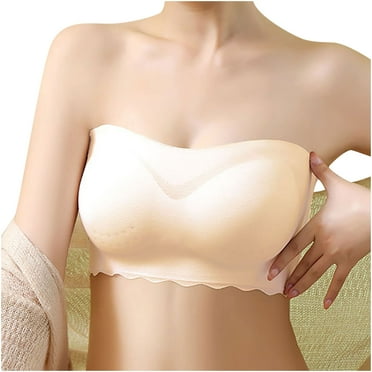 Plus Size Push-Up Bras for Women Removable Adjustable Straps No Underwire Seamless Soft Bandeau Strapless Bras