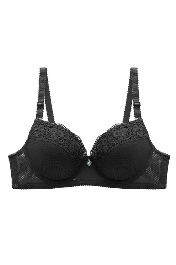 Plus Size Push Up Bras for Women Underwire T-Shirt Bra Comfortable Lace Bralettes with Adjustable Straps