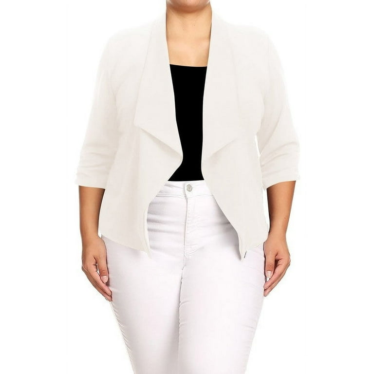 Plus size deals ivory blazer