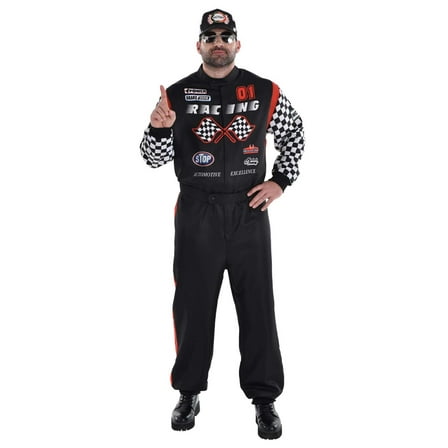 Plus Size Race Car Driver Classic Jumpsuit Costume for Men