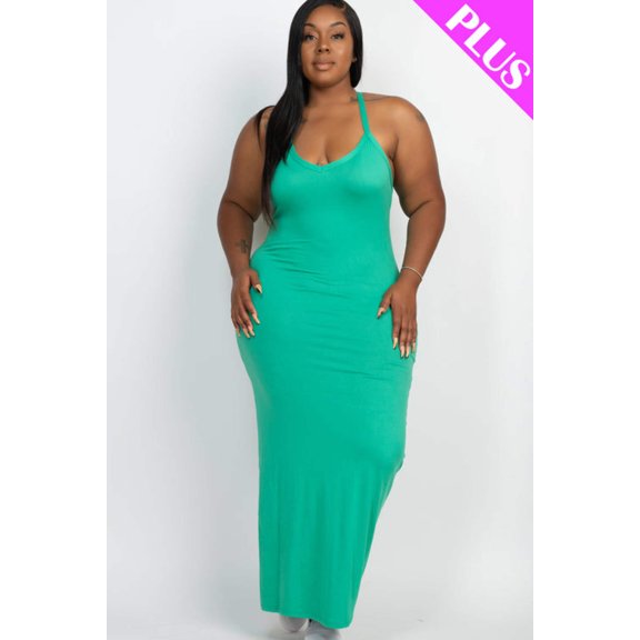 Plus Size Racer Back Maxi Dress