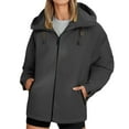 thumbnail image 1 of Plus Size Rain Jacket Women Windbreaker Hooded Jackets Sun Protection Lightweight Jacket Packable Waterproof Rain Coat Hiking Functional Windbreaker Work Coat (Black,2XL), 1 of 4