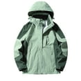 thumbnail image 1 of Plus Size Rain Jacket for Women Waterproof Zipper Casual Outdoor Hooded Jacket Coat, 1 of 3