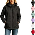 thumbnail image 1 of Plus Size Rain Jackets for Women Trendy Waterproof Outdoor Windproof Jacket With Hood And Sporty Coat, 1 of 9
