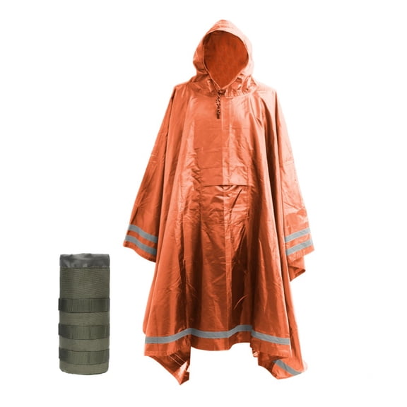 Plus Size Rain Poncho with Hood and Reflective Stripes, Big and Tall Rain Poncho, Ideal as Rain Ponchos for Adults