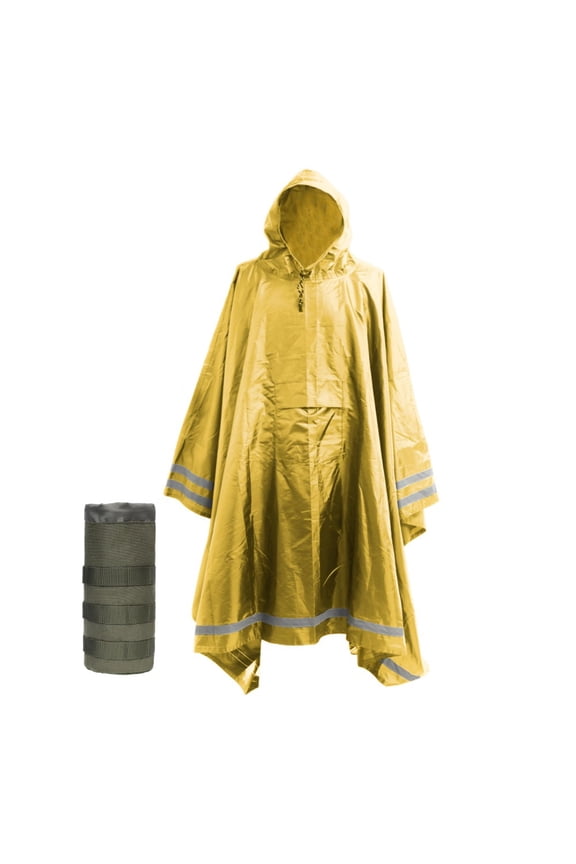 Plus Size Rain Poncho with Hood and Reflective Stripes, Big and Tall Rain Poncho, Ideal as Rain Ponchos for Adults