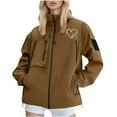 thumbnail image 1 of Plus Size Raincoat for Women Men Water Proof Breathable Thin Bicycle Travel Cycling with Hood Windbreaker Travel Jacket Brown S-3XL, 1 of 9