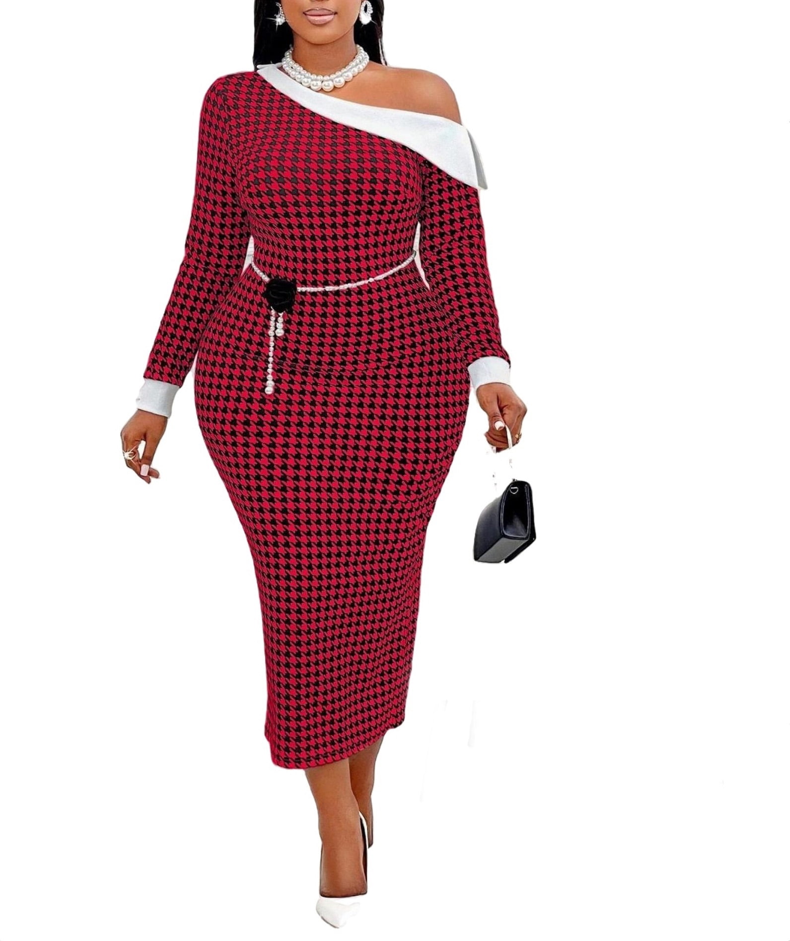 Red Plaid Bodycon Dress Puff Sleeve Red Plaid Dress Tartan Fitted Dress Elegant V Neck Red Plaid Bodycon Dress Puff Sleeve Red Plaid Dress Tartan Fitted Dress Elegant V Neck