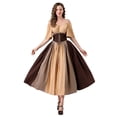 thumbnail image 1 of Plus Size Renaissance Dress, Medieval Dress for Women, Renaissance Dress Womens Medieval Ren Faire Costume Corset Victorian Ball Gowns Elegant Vintage Irish Dresses Halloween, Khaki M, 1 of 6