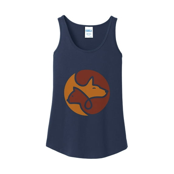 Plus Size Rescue Friends Logo Cotton Tank Top Graphic Shirt - Navy 2XL