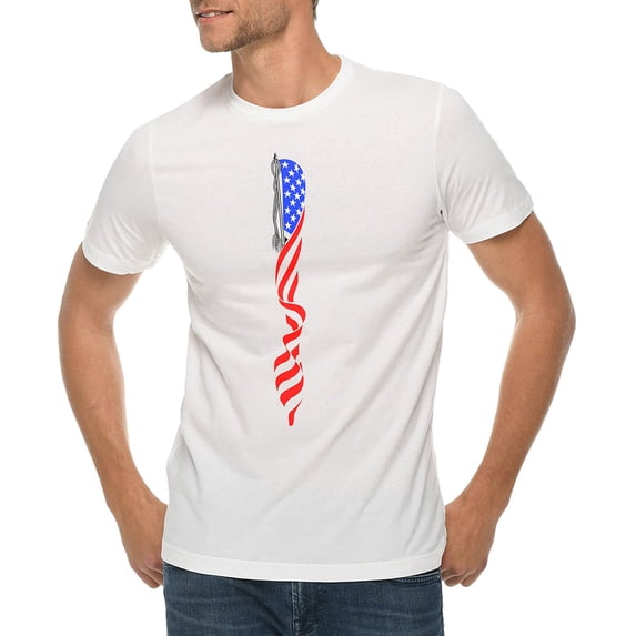 Plus Size Resting Flag Graphic Design Deluxe Jersey T-Shirt - White 2XL