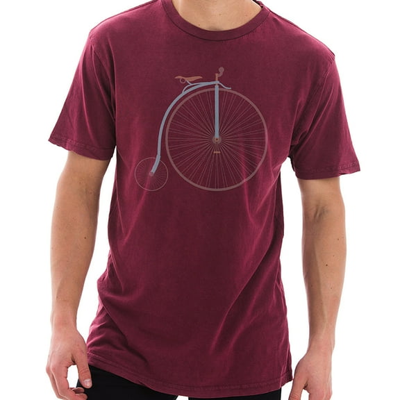 Plus Size Retro High Wheel Bike Graphic Design Unisex Ring Spun Cotton Vintage Short Sleeve Crewneck Tee Shirt - Vintage Brick XL