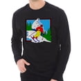 thumbnail image 1 of Plus Size Retro Skier Graphic Design Unisex Ring Spun Cotton Premium Long Sleeve T-shirt - Black XL, 1 of 4