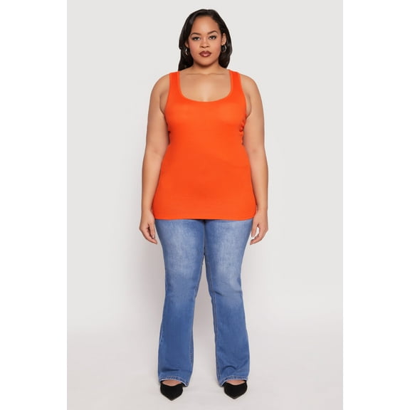 Womens Plus Size Rib Knit Tank Top