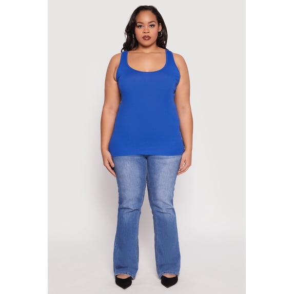 Women's Plus Size Rib Knit Tank Top