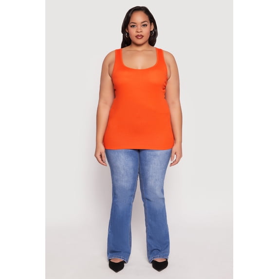 Women's Plus Size Rib Knit Tank Top