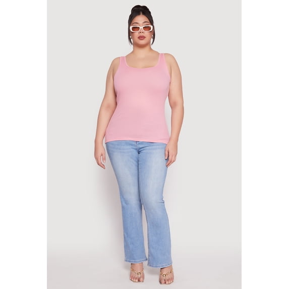 Women's Plus Size Rib Knit Tank Top