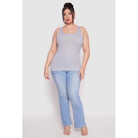 Women's Plus Size Rib Knit Tank Top