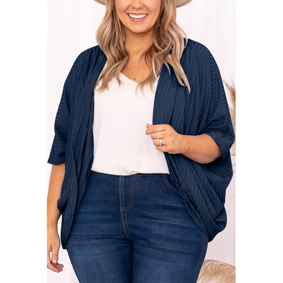 Plus Size Ribbed Cocoon Cover Up