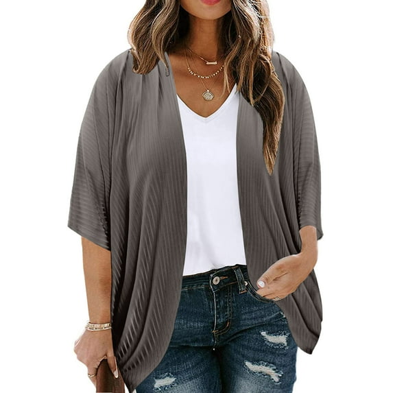Plus Size Ribbed Cocoon Cover Up