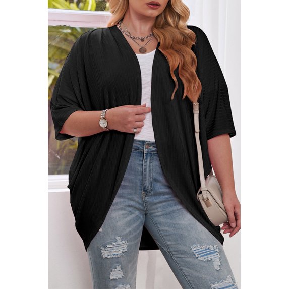 Plus Size Ribbed Cocoon Cover Up