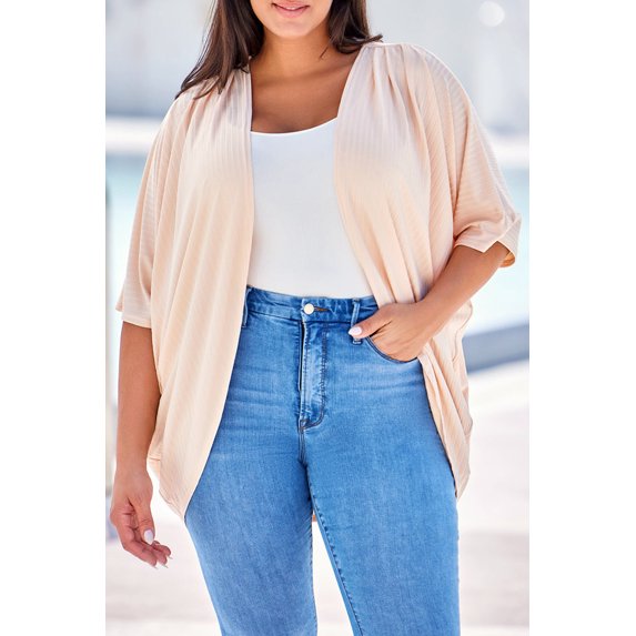 Plus Size Ribbed Cocoon Cover Up