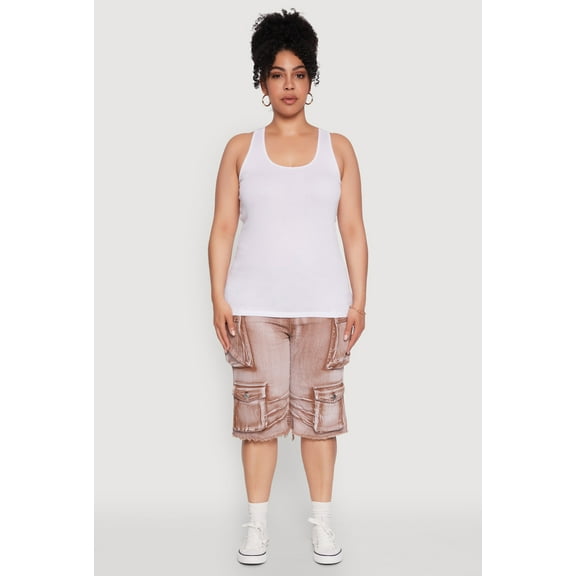 Womens Plus Size Rib Knit Tank Top