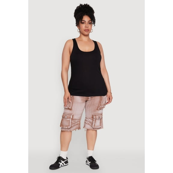 Womens Plus Size Rib Knit Tank Top