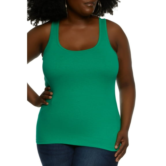 Womens Plus Size Rib Knit Tank Top