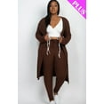 thumbnail image 1 of Plus Size Ribbed Long Cardigan & Leggings Set, 1 of 2