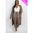 thumbnail image 1 of Plus Size Ribbed Long Cardigan & Leggings Set, 1 of 2