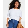 thumbnail image 1 of Plus Size Ribbed Long-Sleeve T-Shirt Bright White 3X, 1 of 1