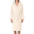 thumbnail image 1 of Plus Size Robe for Women Fleece Loungewear Oversized Warm Women's Robes Bath Womens Bathrobe White, 1 of 9
