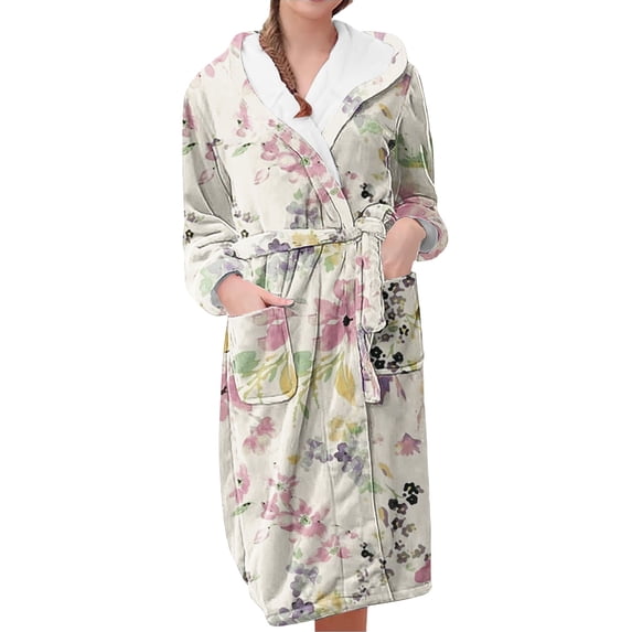 Plus Size Robe for Women Fluffy Loungewear Oversized Hooded Women's Robes Bath Womens Bathrobe Orange