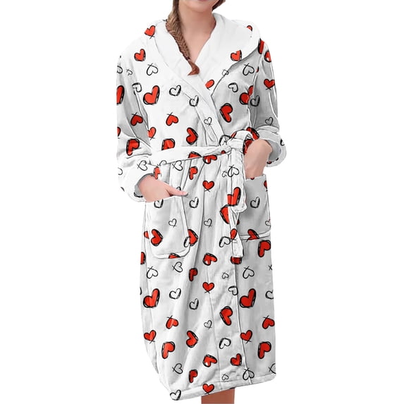 Plus Size Robe for Women Fuzzy Loungewear Oversized Hooded Women's Robes Bath Womens Bathrobe Wine1