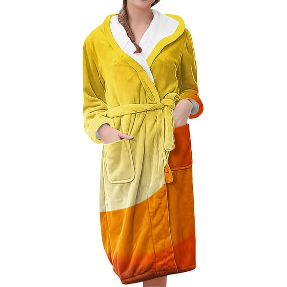 Plus Size Robe for Women Fuzzy Loungewear Oversized Warm Women's Robes Bath Womens Bathrobe Gold