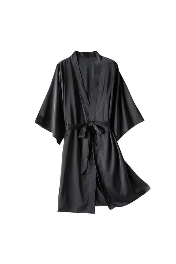 Plus Size Robe for Women Satin Silk Bathrobe Short Lightweight Kimono Robes Maternity Robe
