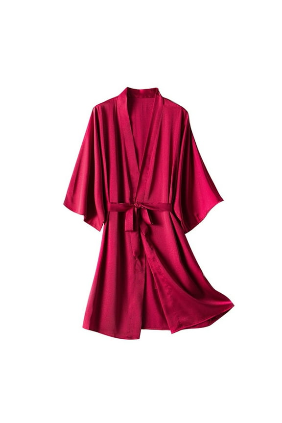 Plus Size Robe for Women Satin Silk Bathrobe Short Lightweight Kimono Robes Maternity Robe