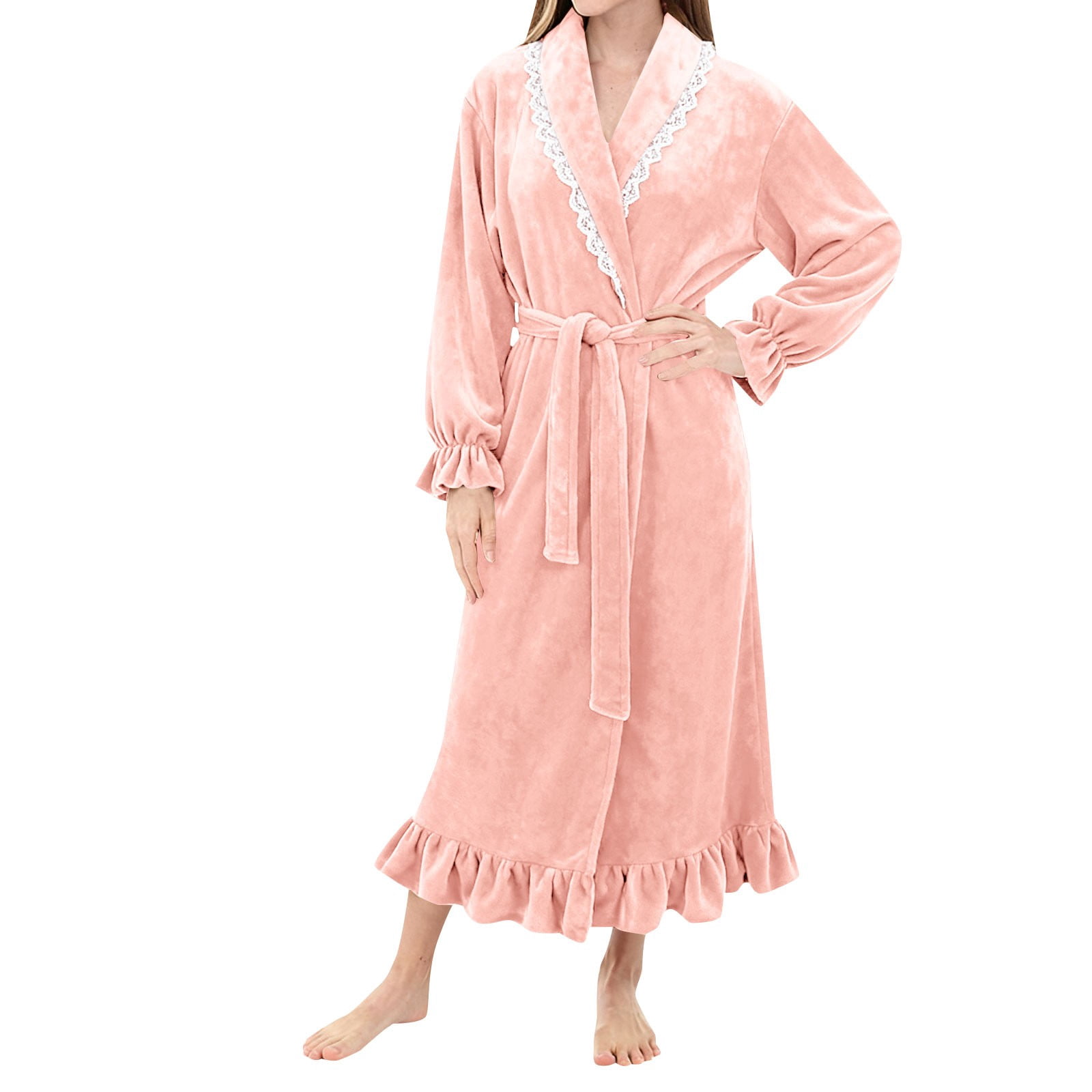 Pink Oversized Robe Plus Size Robes for Women Fleece House Coat Oversized Kimono Women's ...