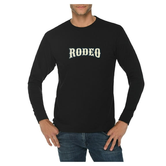 Plus Size Rodeo Graphic Long Sleeve Crewneck Tee - Black 3XL